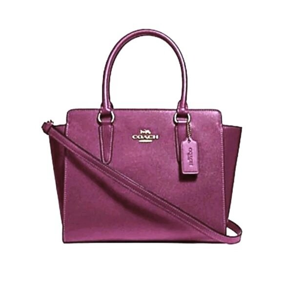 Coach Handbags - GORGEOUS  Coach F30555 Leah Satchel/Crossbody Bag Mint Condition Berry/Plum NWOT